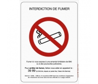 Panneau interdiction de fumer et vapoter